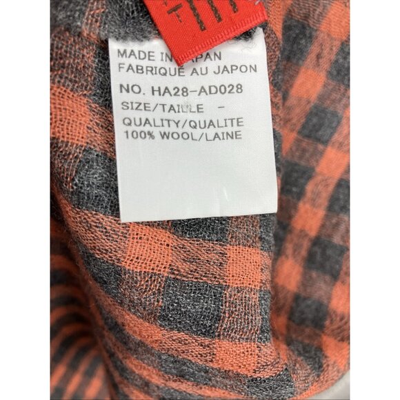 Issey Miyake Haat Check Dots Wool Scarf Made In Japan Red Gray - Picture 6 of 7